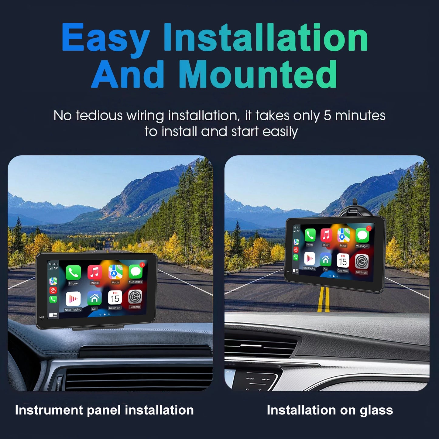 Portable 7-Inch IPS Touch Screen Car Stereo