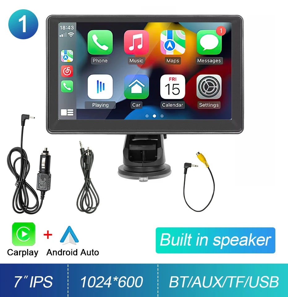 Portable 7-Inch IPS Touch Screen Car Stereo