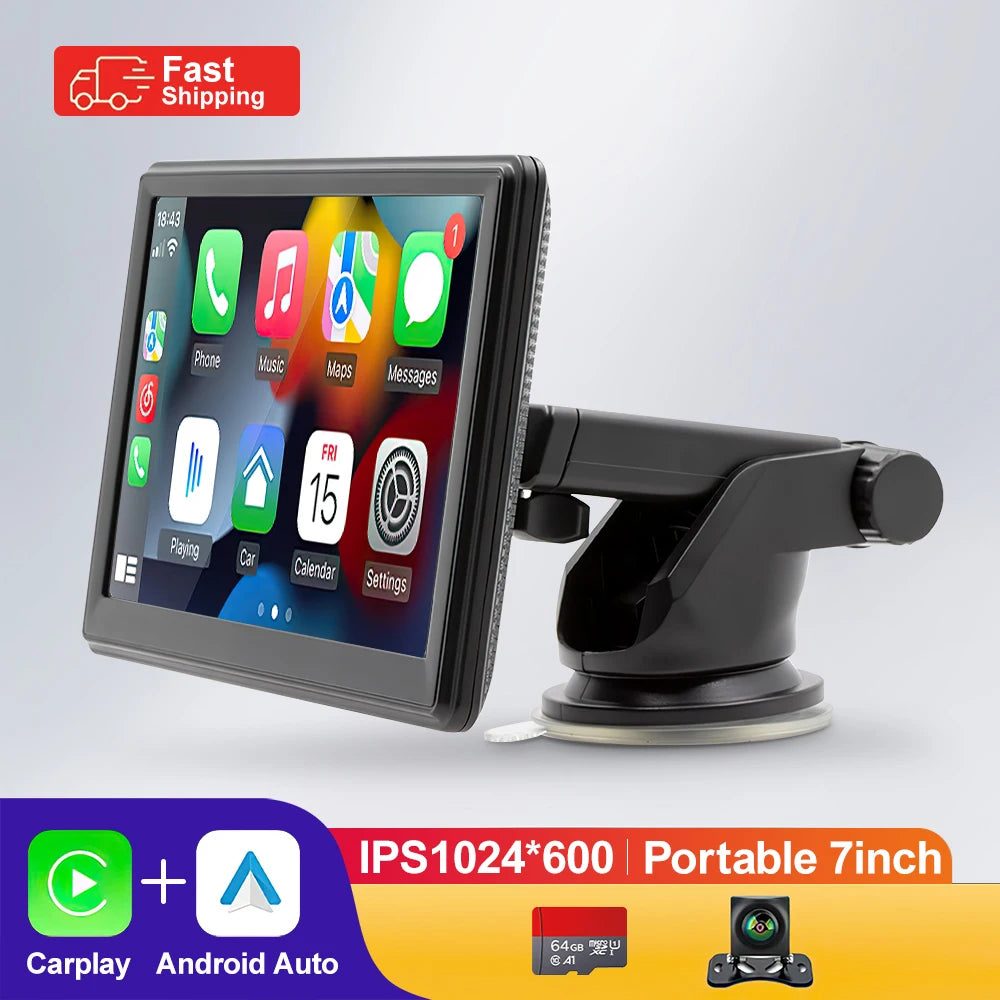 Portable 7-Inch IPS Touch Screen Car Stereo